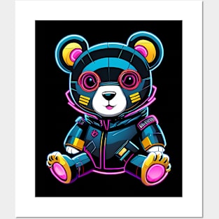 Bear Cyberneon Posters and Art